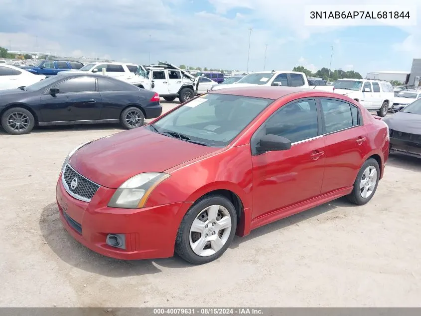 2010 Nissan Sentra 2.0Sr VIN: 3N1AB6AP7AL681844 Lot: 40079631