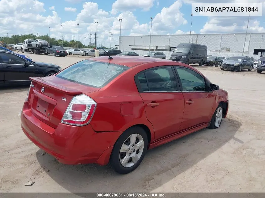 2010 Nissan Sentra 2.0Sr VIN: 3N1AB6AP7AL681844 Lot: 40079631