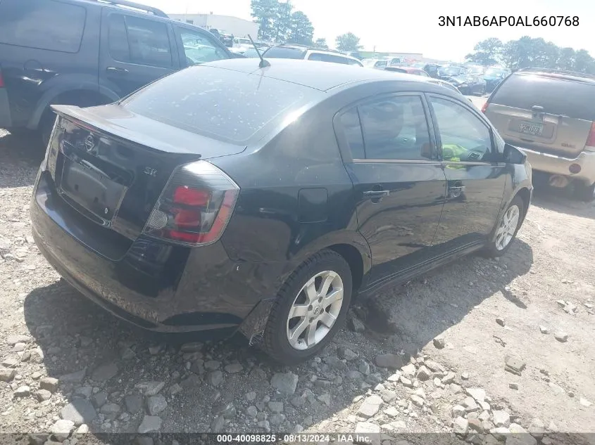 2010 Nissan Sentra 2.0Sr VIN: 3N1AB6AP0AL660768 Lot: 40098825