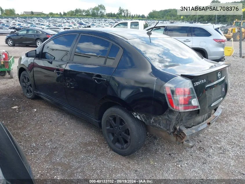 2010 Nissan Sentra 2.0Sr VIN: 3N1AB6AP5AL708376 Lot: 40133702