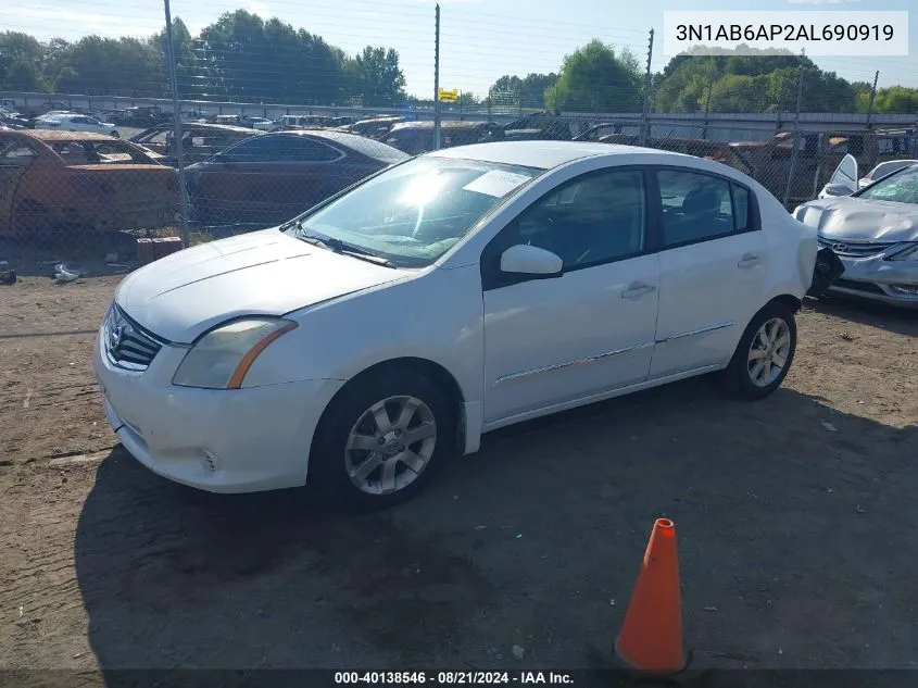 2010 Nissan Sentra 2.0S VIN: 3N1AB6AP2AL690919 Lot: 40138546