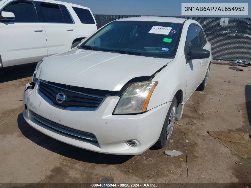 2010 Nissan Sentra 2.0/2.0S/Sr/2.0Sl VIN: 3N1AB6AP7AL654952 Lot: 40145944