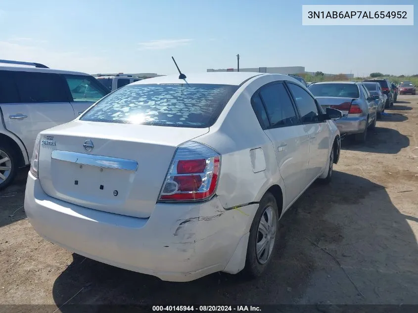 2010 Nissan Sentra 2.0/2.0S/Sr/2.0Sl VIN: 3N1AB6AP7AL654952 Lot: 40145944