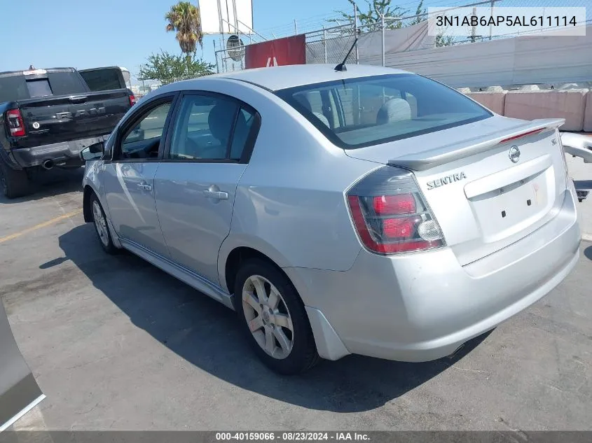 2010 Nissan Sentra 2.0Sr VIN: 3N1AB6AP5AL611114 Lot: 40159066