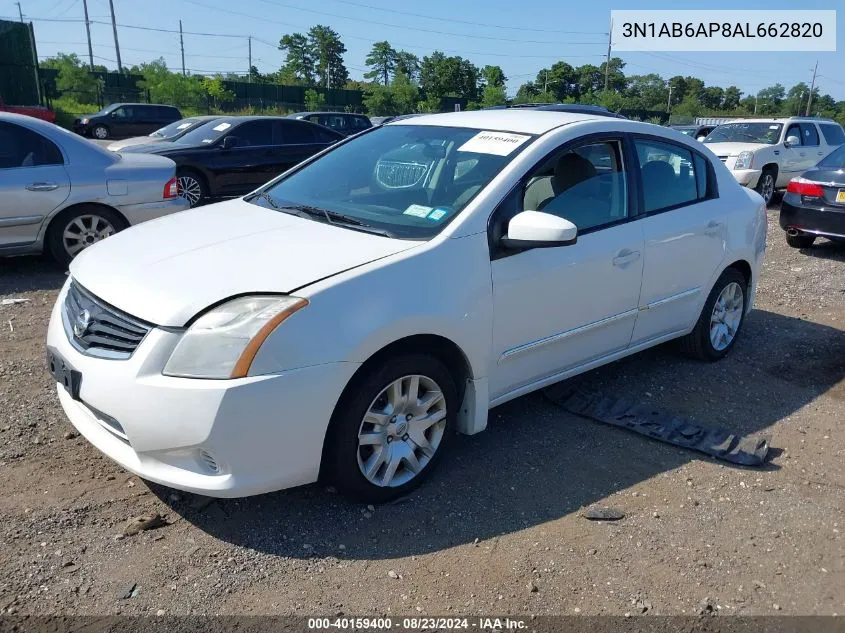 2010 Nissan Sentra 2.0S VIN: 3N1AB6AP8AL662820 Lot: 40159400