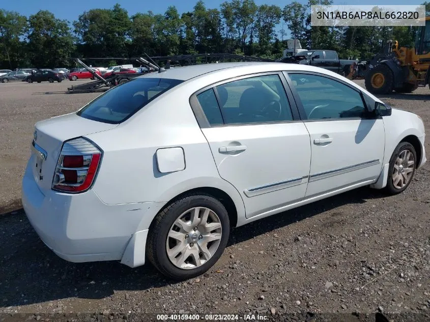 2010 Nissan Sentra 2.0S VIN: 3N1AB6AP8AL662820 Lot: 40159400