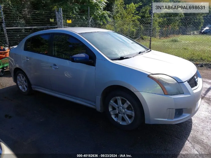 2010 Nissan Sentra 2.0Sr VIN: 3N1AB6AP9AL698631 Lot: 40182636