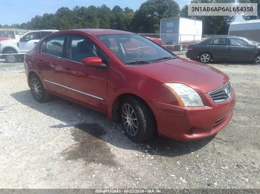 2010 Nissan Sentra 2.0S VIN: 3N1AB6AP6AL654358 Lot: 40182643