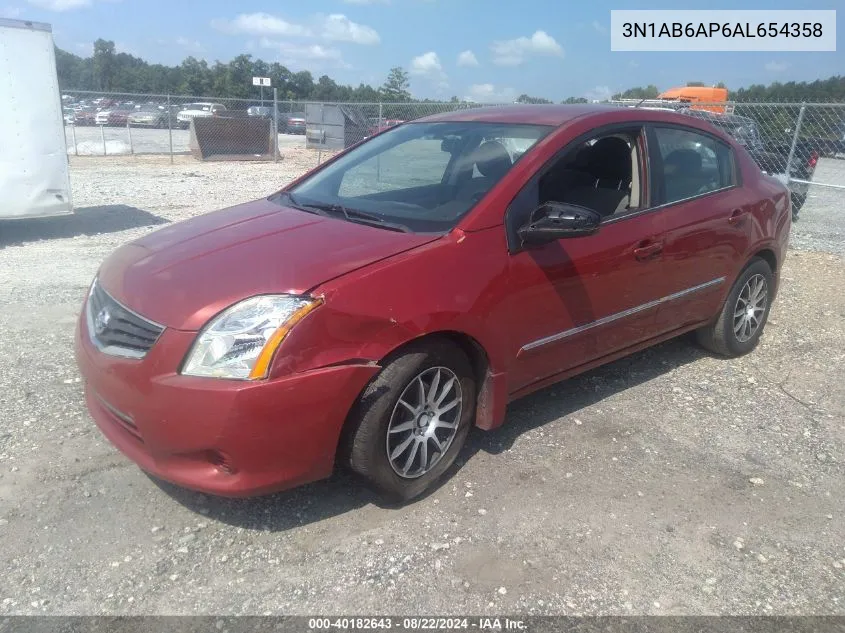 2010 Nissan Sentra 2.0S VIN: 3N1AB6AP6AL654358 Lot: 40182643