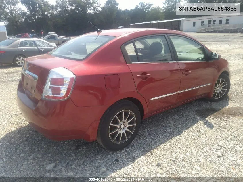 2010 Nissan Sentra 2.0S VIN: 3N1AB6AP6AL654358 Lot: 40182643