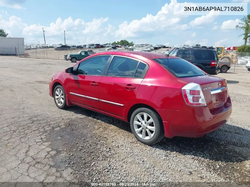 2010 Nissan Sentra 2.0Sl VIN: 3N1AB6AP9AL710826 Lot: 40189763