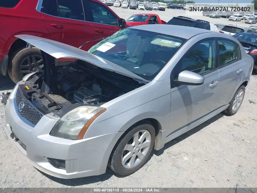 2010 Nissan Sentra 2.0Sr VIN: 3N1AB6AP7AL720402 Lot: 40198115