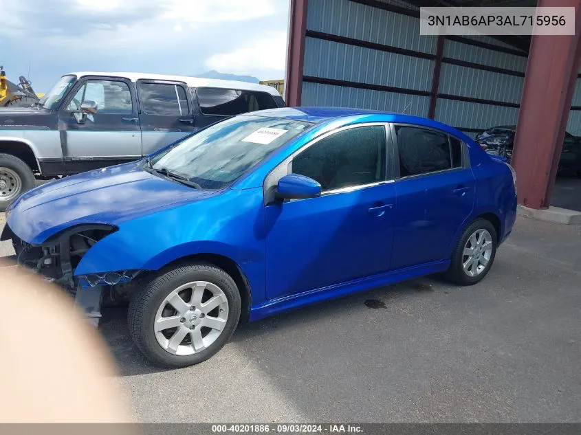 2010 Nissan Sentra 2.0/2.0S/Sr/2.0Sl VIN: 3N1AB6AP3AL715956 Lot: 40201886