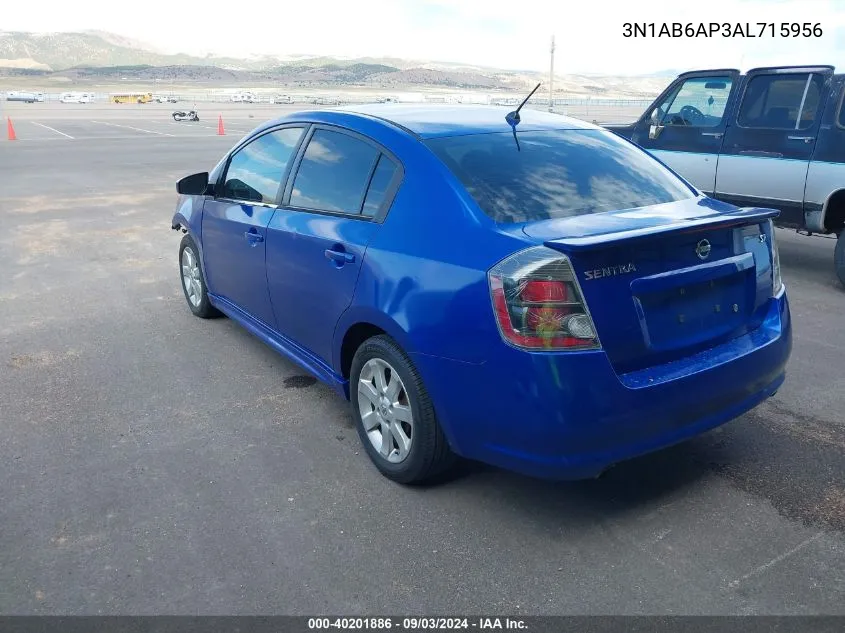 2010 Nissan Sentra 2.0/2.0S/Sr/2.0Sl VIN: 3N1AB6AP3AL715956 Lot: 40201886