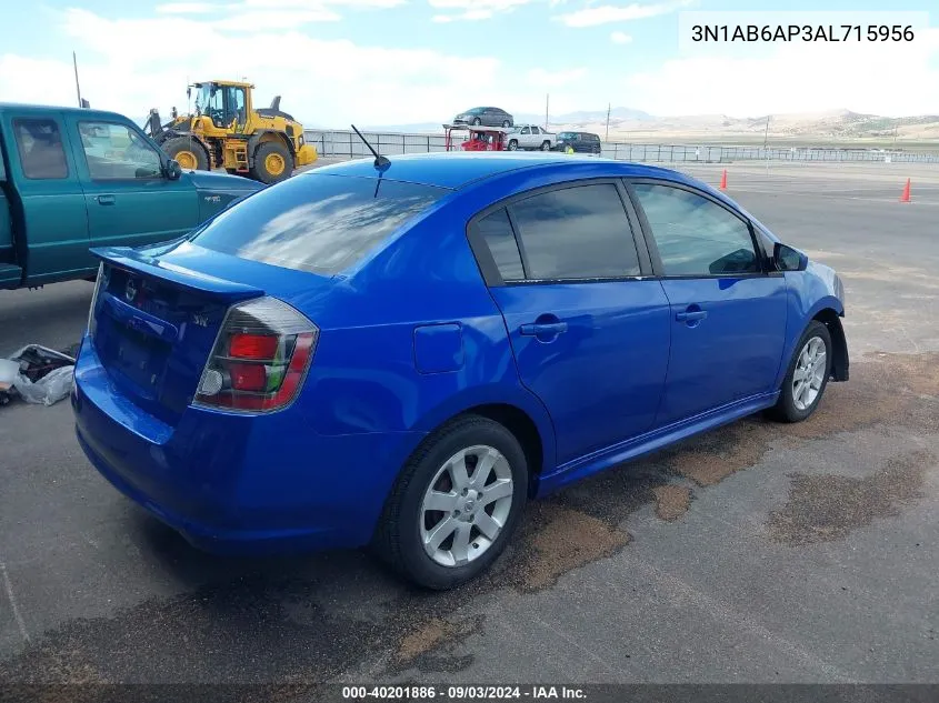 2010 Nissan Sentra 2.0/2.0S/Sr/2.0Sl VIN: 3N1AB6AP3AL715956 Lot: 40201886