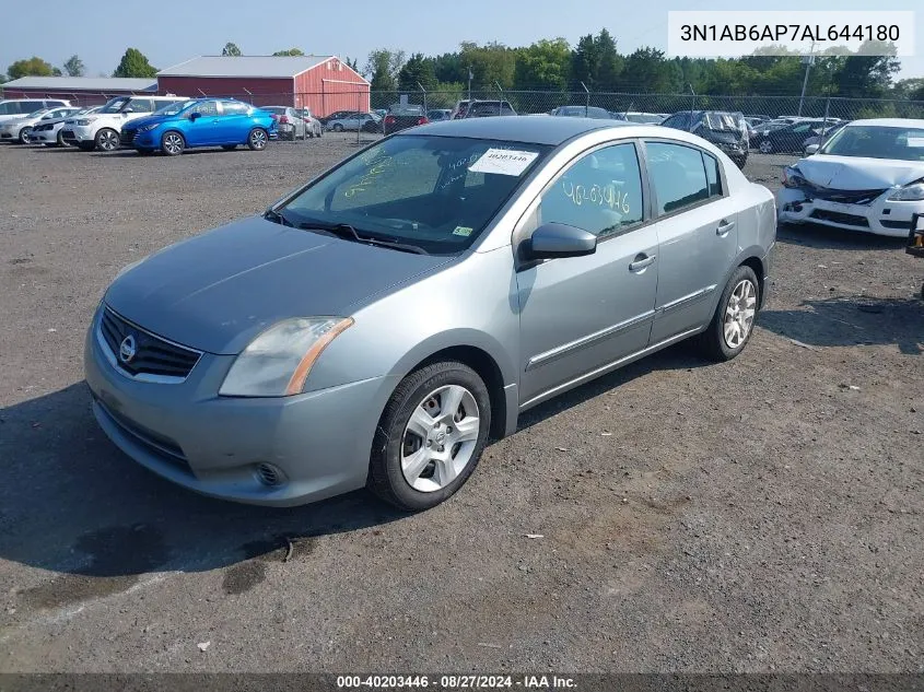 2010 Nissan Sentra 2.0S VIN: 3N1AB6AP7AL644180 Lot: 40203446