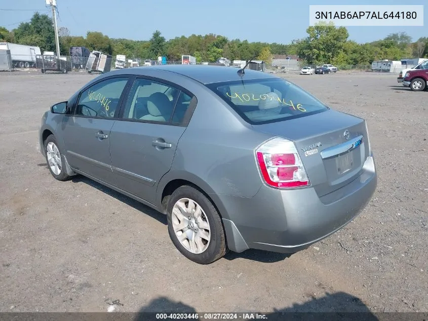 2010 Nissan Sentra 2.0S VIN: 3N1AB6AP7AL644180 Lot: 40203446