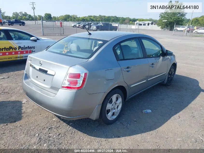 3N1AB6AP7AL644180 2010 Nissan Sentra 2.0S