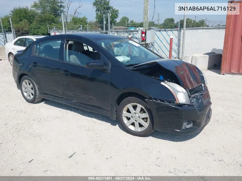 2010 Nissan Sentra 2.0Sr VIN: 3N1AB6AP6AL716129 Lot: 40211401