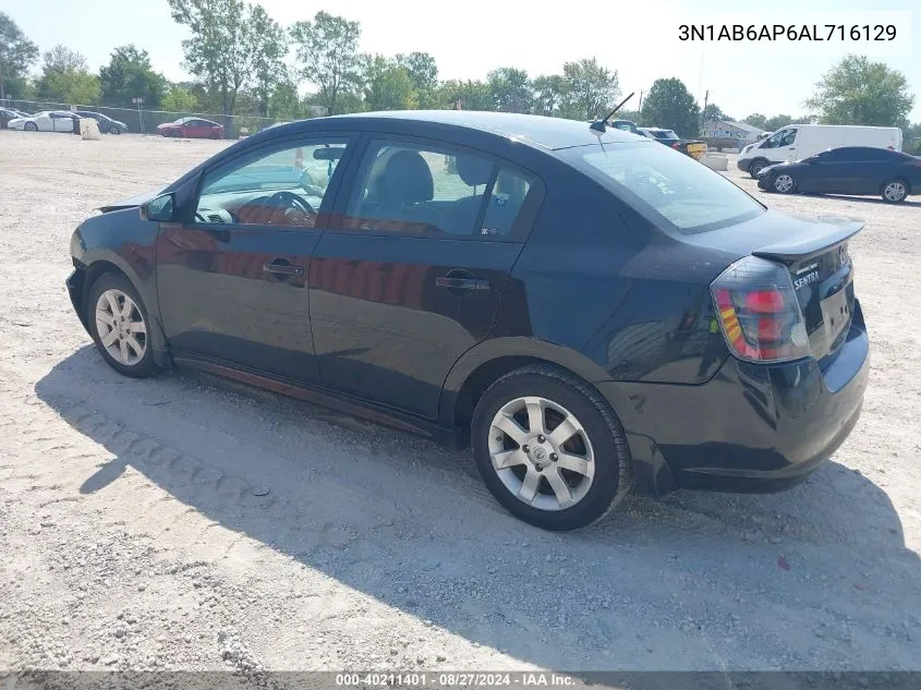 2010 Nissan Sentra 2.0Sr VIN: 3N1AB6AP6AL716129 Lot: 40211401