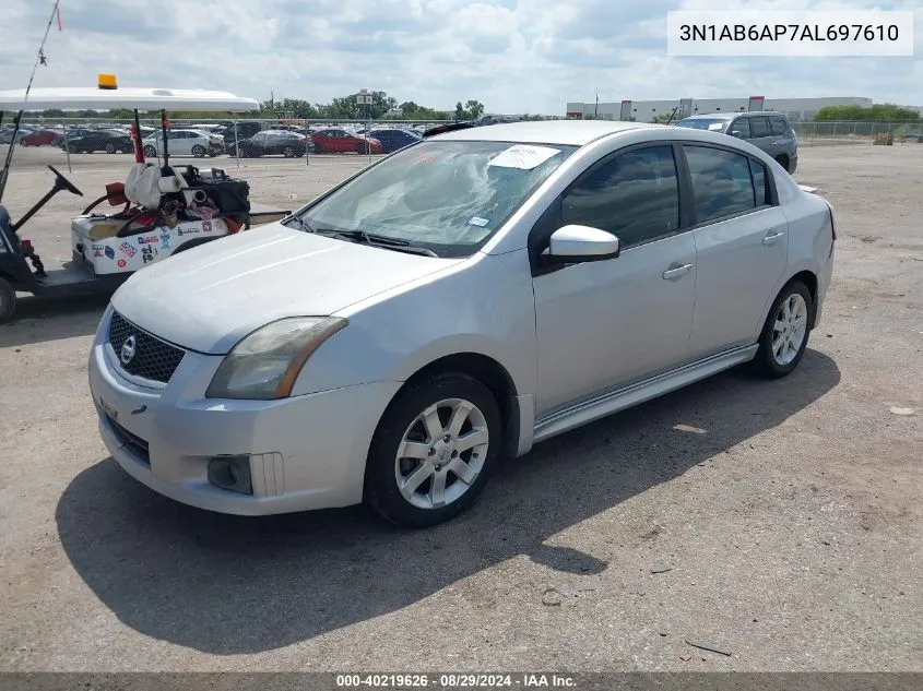 2010 Nissan Sentra 2.0Sr VIN: 3N1AB6AP7AL697610 Lot: 40219626