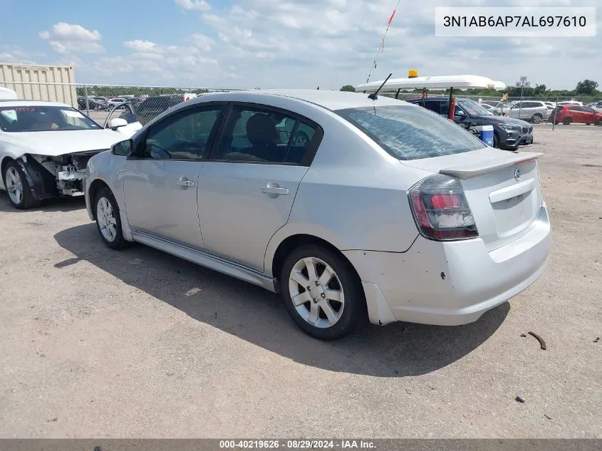 2010 Nissan Sentra 2.0Sr VIN: 3N1AB6AP7AL697610 Lot: 40219626