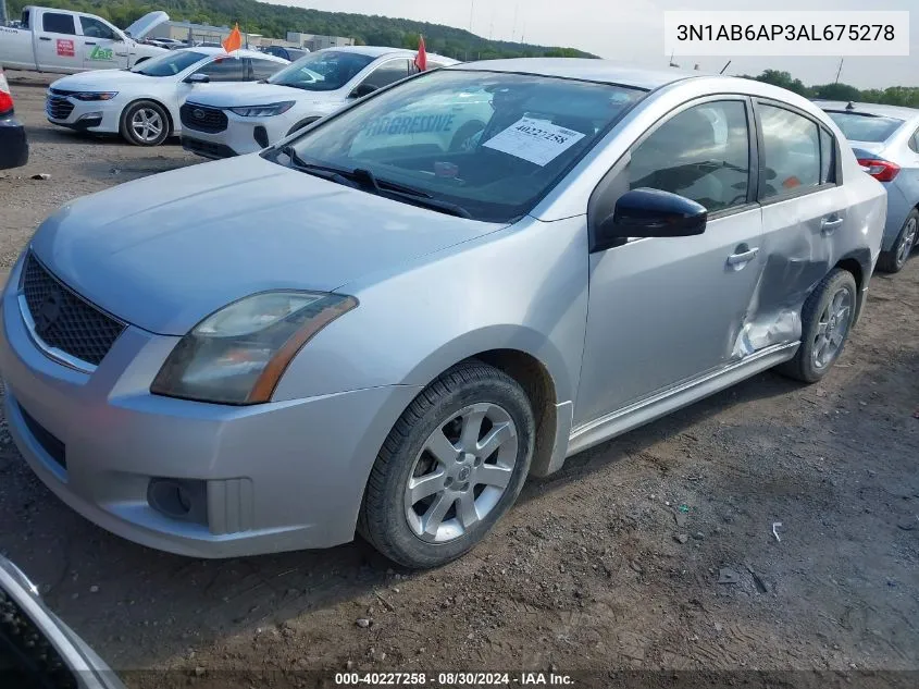 2010 Nissan Sentra 2.0Sr VIN: 3N1AB6AP3AL675278 Lot: 40227258