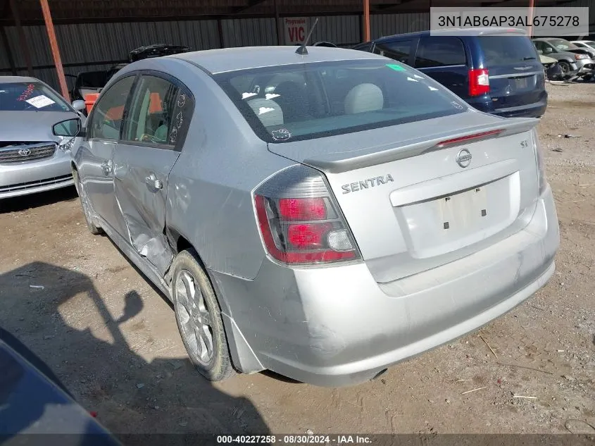 2010 Nissan Sentra 2.0Sr VIN: 3N1AB6AP3AL675278 Lot: 40227258