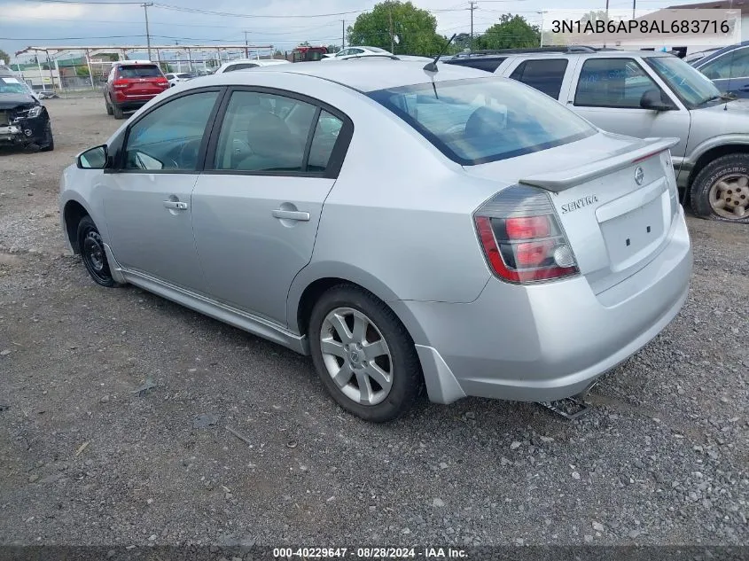 2010 Nissan Sentra 2.0Sr VIN: 3N1AB6AP8AL683716 Lot: 40229647