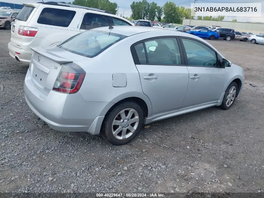 2010 Nissan Sentra 2.0Sr VIN: 3N1AB6AP8AL683716 Lot: 40229647