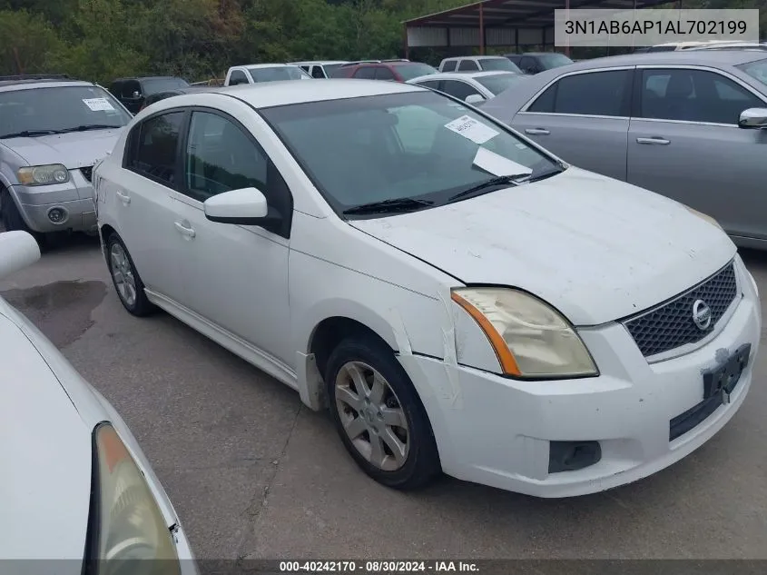 2010 Nissan Sentra 2.0Sr VIN: 3N1AB6AP1AL702199 Lot: 40242170