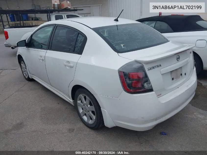 2010 Nissan Sentra 2.0Sr VIN: 3N1AB6AP1AL702199 Lot: 40242170