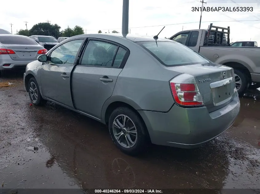 2010 Nissan Sentra 2.0 VIN: 3N1AB6AP3AL653393 Lot: 40246264