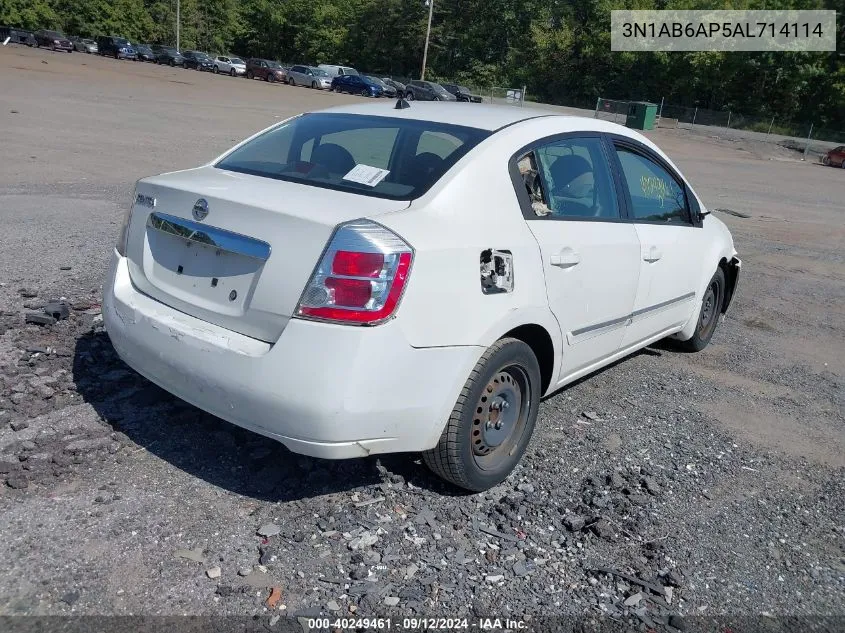 2010 Nissan Sentra 2.0S VIN: 3N1AB6AP5AL714114 Lot: 40249461