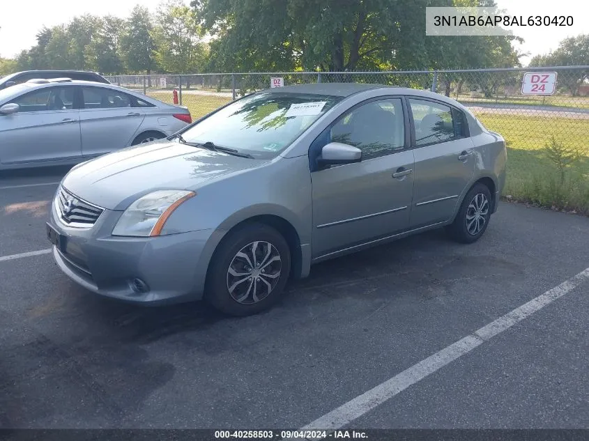 3N1AB6AP8AL630420 2010 Nissan Sentra 2.0