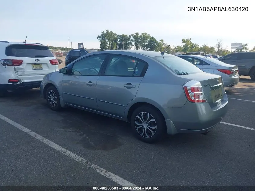 3N1AB6AP8AL630420 2010 Nissan Sentra 2.0