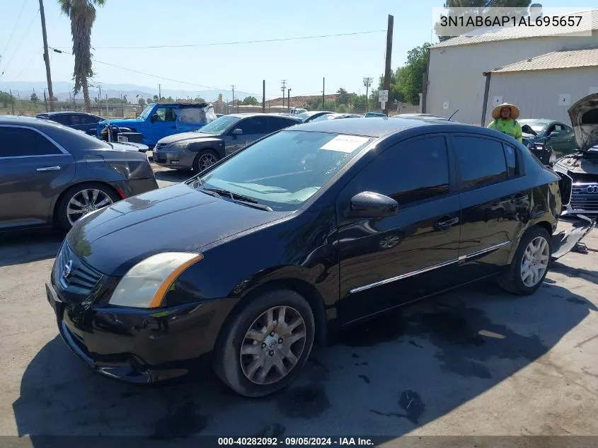 2010 Nissan Sentra 2.0S VIN: 3N1AB6AP1AL695657 Lot: 40282092