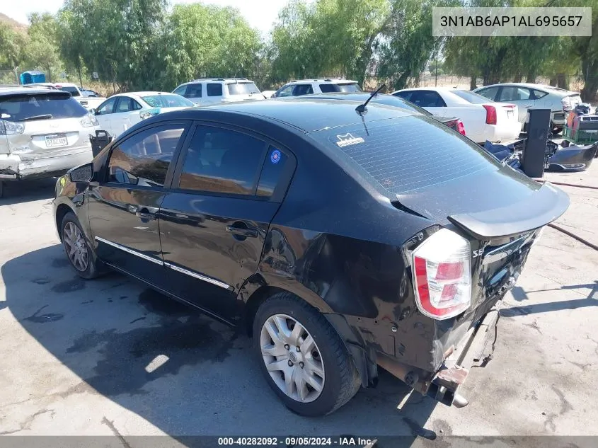 2010 Nissan Sentra 2.0S VIN: 3N1AB6AP1AL695657 Lot: 40282092