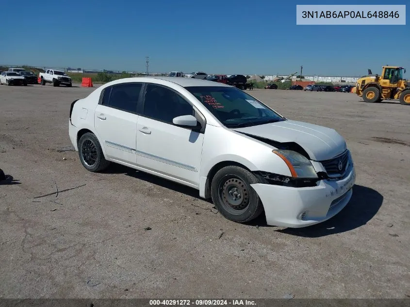 2010 Nissan Sentra 2.0S VIN: 3N1AB6AP0AL648846 Lot: 40291272