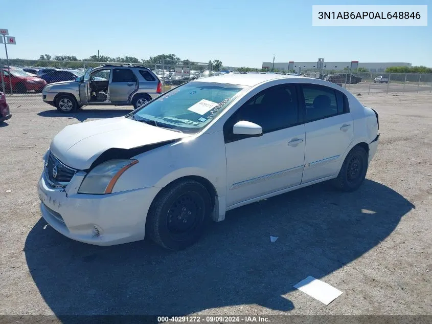 2010 Nissan Sentra 2.0S VIN: 3N1AB6AP0AL648846 Lot: 40291272