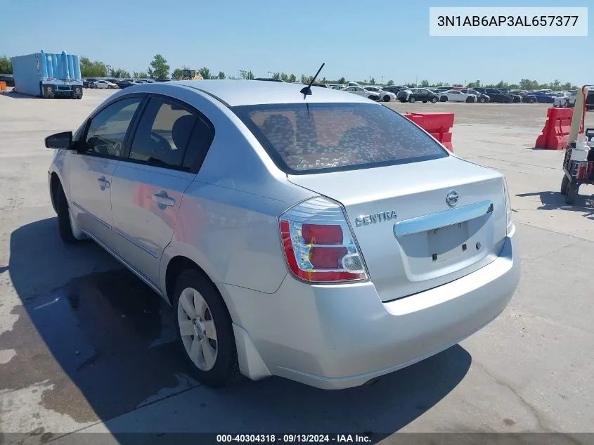 2010 Nissan Sentra 2.0 VIN: 3N1AB6AP3AL657377 Lot: 40304318