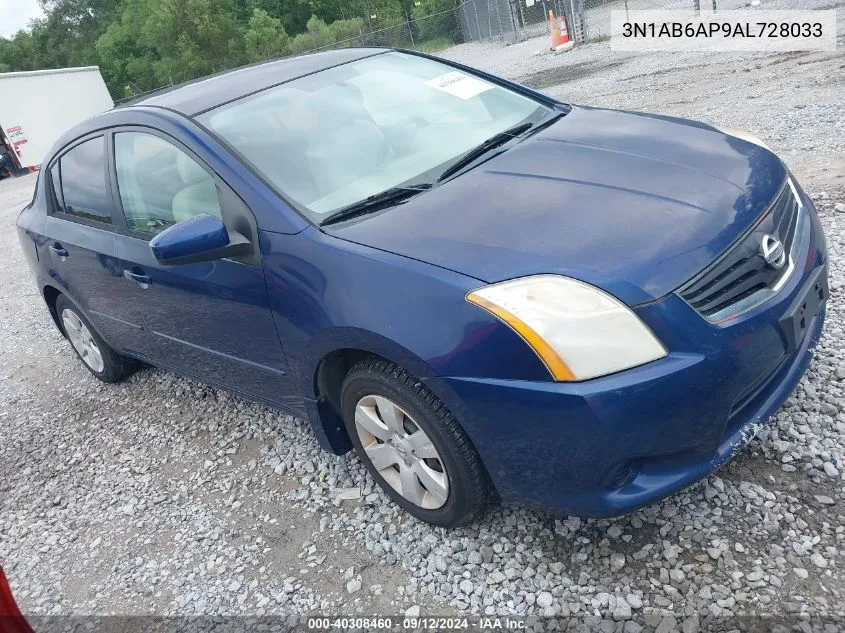 2010 Nissan Sentra 2.0 VIN: 3N1AB6AP9AL728033 Lot: 40308460