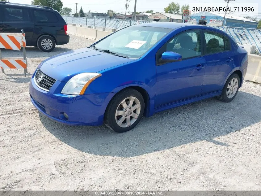 2010 Nissan Sentra 2.0Sr VIN: 3N1AB6AP6AL711996 Lot: 40312894