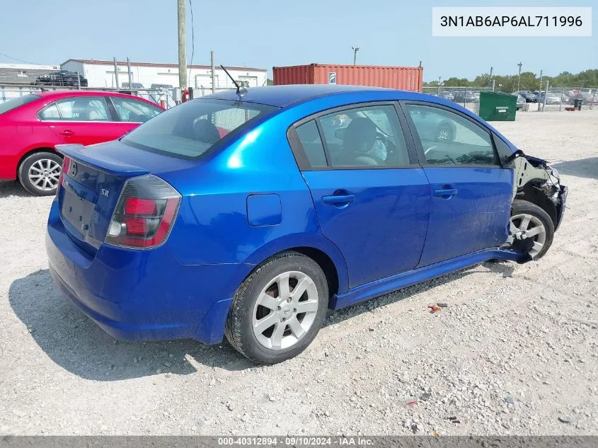 2010 Nissan Sentra 2.0Sr VIN: 3N1AB6AP6AL711996 Lot: 40312894