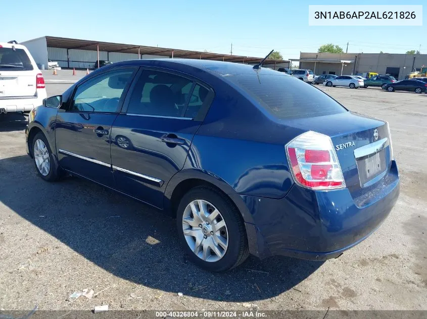 2010 Nissan Sentra 2.0S VIN: 3N1AB6AP2AL621826 Lot: 40326804