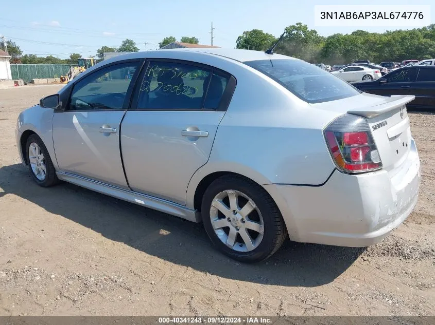 2010 Nissan Sentra 2.0Sr VIN: 3N1AB6AP3AL674776 Lot: 40341248