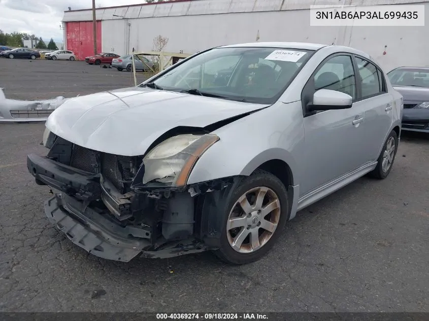 2010 Nissan Sentra 2.0Sr VIN: 3N1AB6AP3AL699435 Lot: 40369274