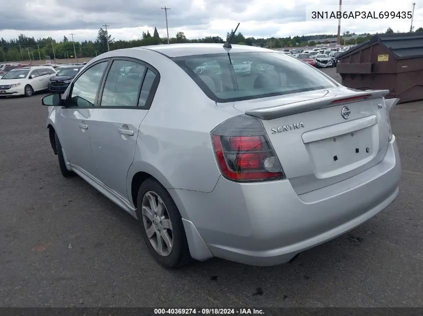 2010 Nissan Sentra 2.0Sr VIN: 3N1AB6AP3AL699435 Lot: 40369274