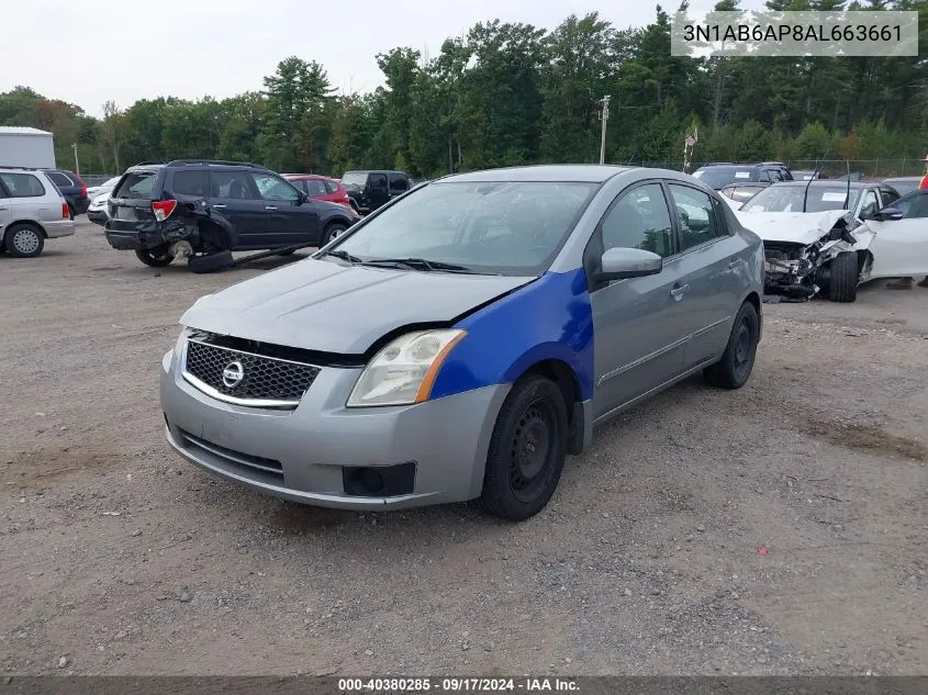 2010 Nissan Sentra 2.0S VIN: 3N1AB6AP8AL663661 Lot: 40380285