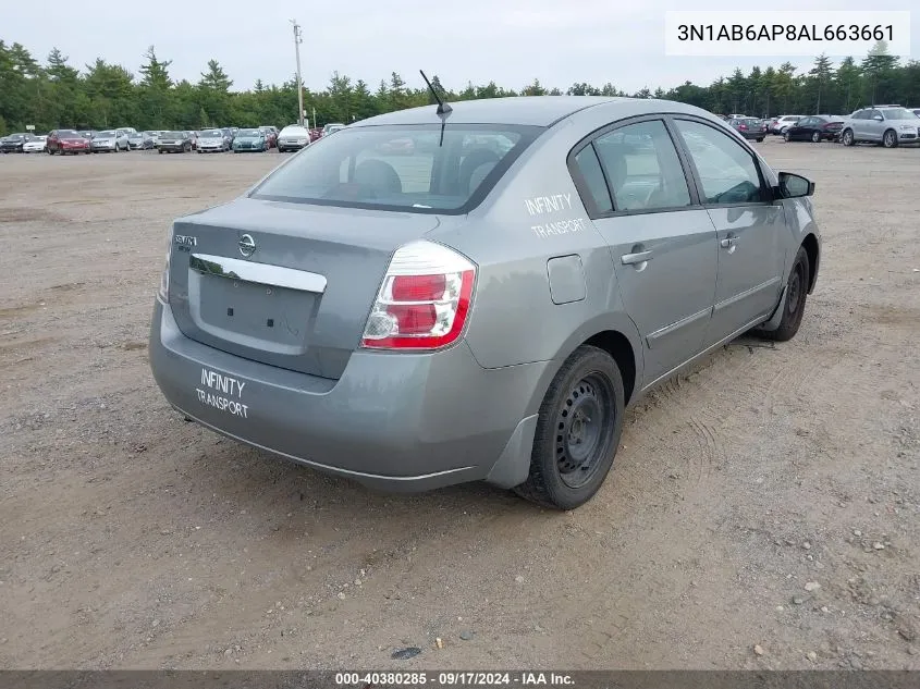 3N1AB6AP8AL663661 2010 Nissan Sentra 2.0S